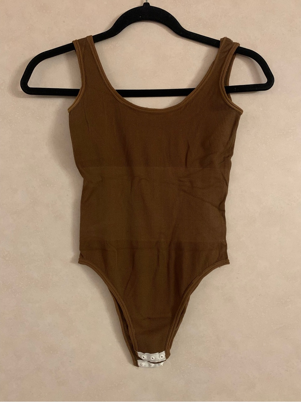 Ribbed Brown Tank Bodysuit